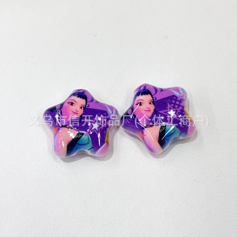 Wholesale 200pcs/pack Cartoon print five-pointed star ballpoint pen with perforation OLY Exclusive